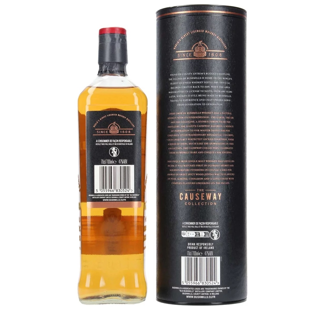 Bushmills 11 Jahre - 2010/2022 - Causeway Collection - Cognac Cask Finish - Single Malt Irish Whiskey 47% Vol. 0,7l