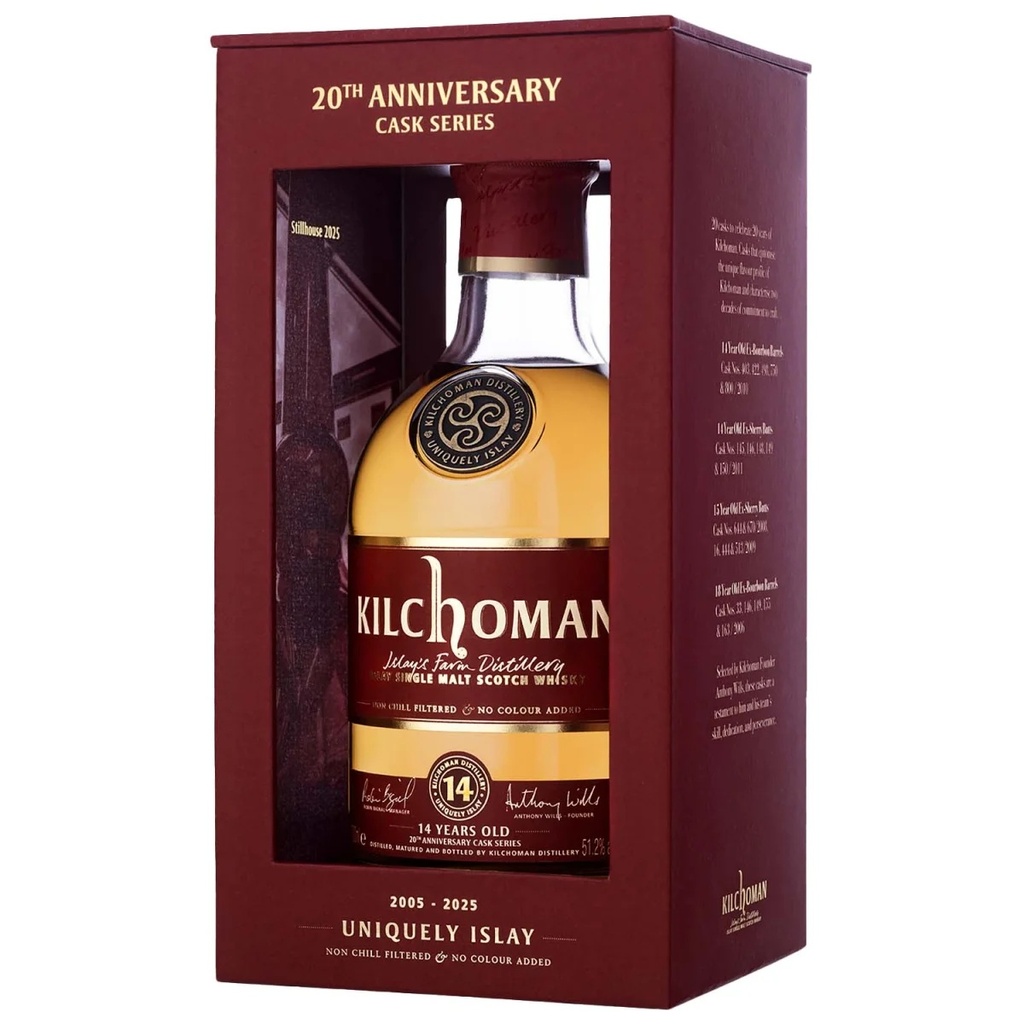 Kilchoman 14 Years Old - Bourbon Barrel - 20th Anniversary Cask Series - Islay Single Malt Scotch Whisky 51,2% Vol. 0,7l