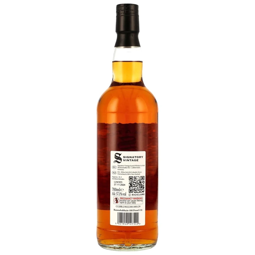Bunnahabhain 8 Jahre - 2016/2024 - Signatory Vintage - 100 Proof Edition #31 - Oloroso Sherry Butts - Single Malt Scotch Whisky 57,1% Vol. 0,7l
