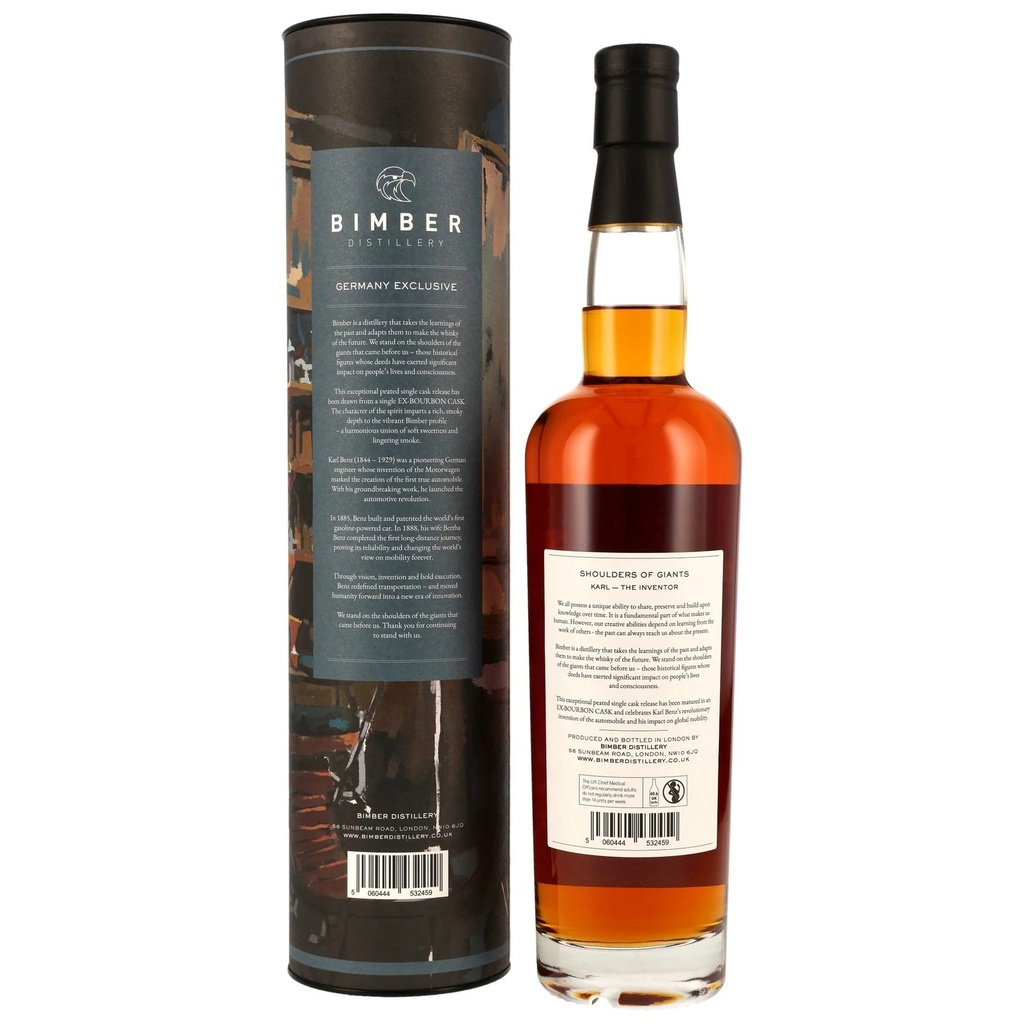 Bimber - Bourbon Cask #462 - Shoulder of Giants - Karl The Inventor Peated Single Malt London Whisky 58% Vol. 0,7l