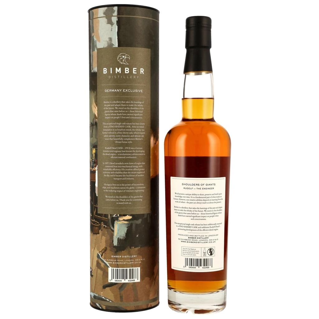 Bimber - Fino Sherry Cask #540/39 - Shoulder of Giants - Rudolf The Engineer Single Malt London Whisky 57,6% Vol. 0,7l
