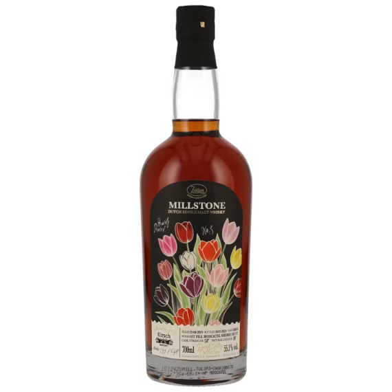 Millstone 5 Years Old - 2019/2024 - Zuidam - Dutch Tulip Collection No. 3 - Cask #18B070 - Peated Moscatel Sherry Cask - Dutch Single Malt Whisky 55,1% Vol. 0,7l
