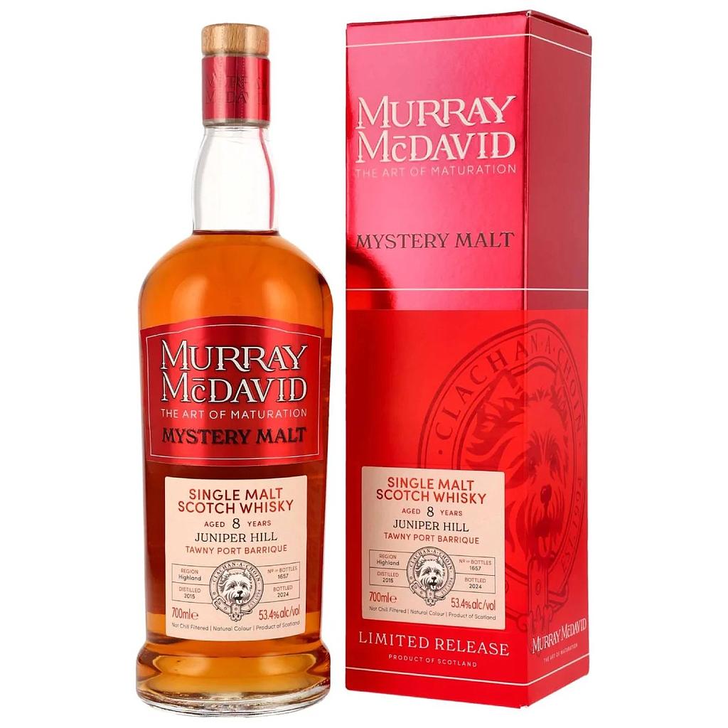 Murray McDavid 8 Years Old - 2015/2023 - Juniper Hill  - Mystery Malt Series - Tawny Port Barrique Finish 53,4% Vol. 0,7l