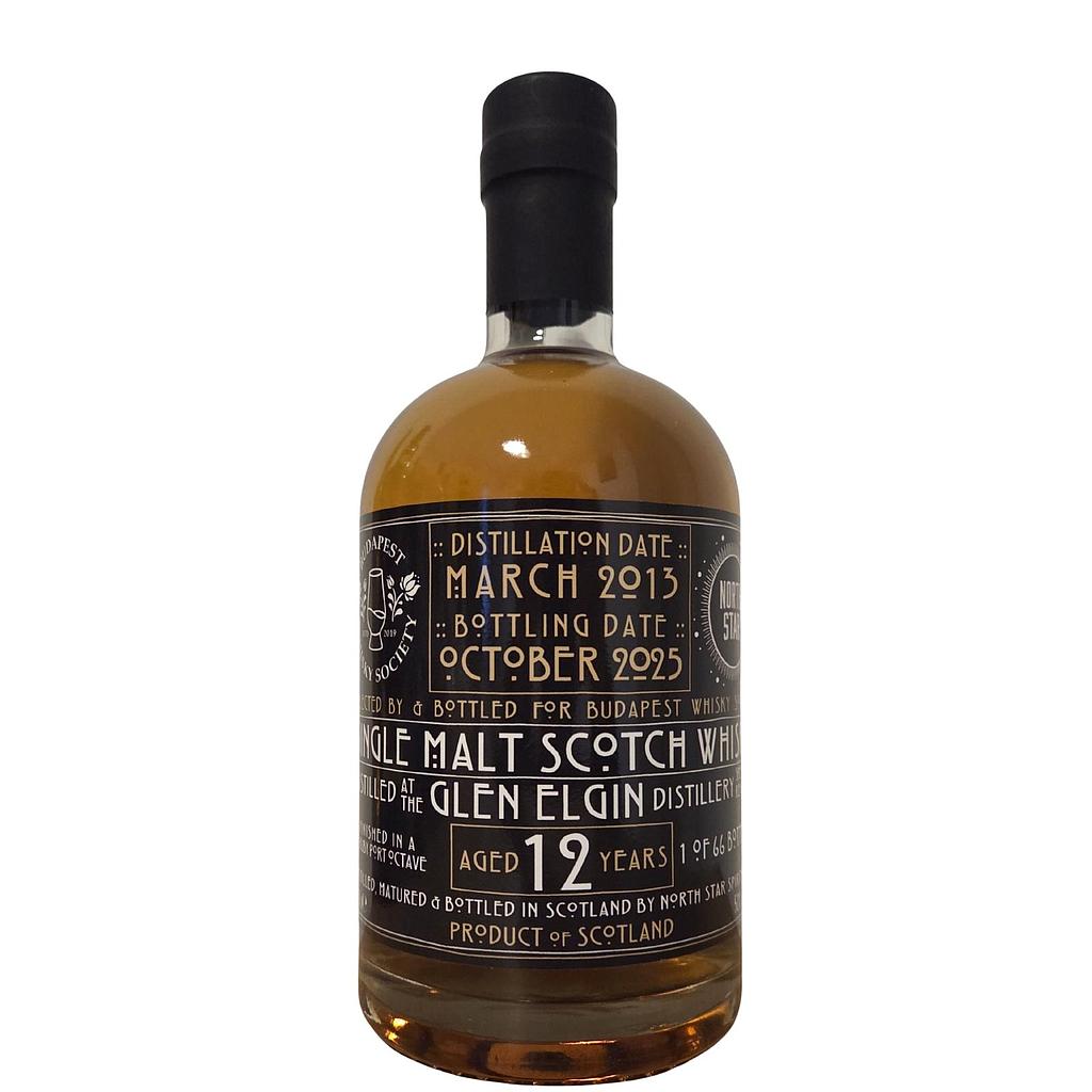 North Star Spirits - Glen Elgin 2013/2025 - 12 Years Old - Ruby Port Octave Finish - Budapest Whisky Society 52% Vol. 0,7l