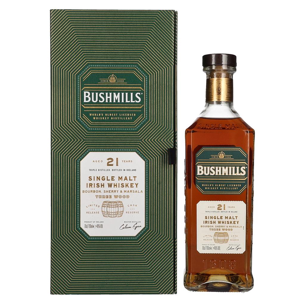 Bushmills 21 Years Old Three Wood Single Malt Irish Whiskey 46% Vol. 0,7l 