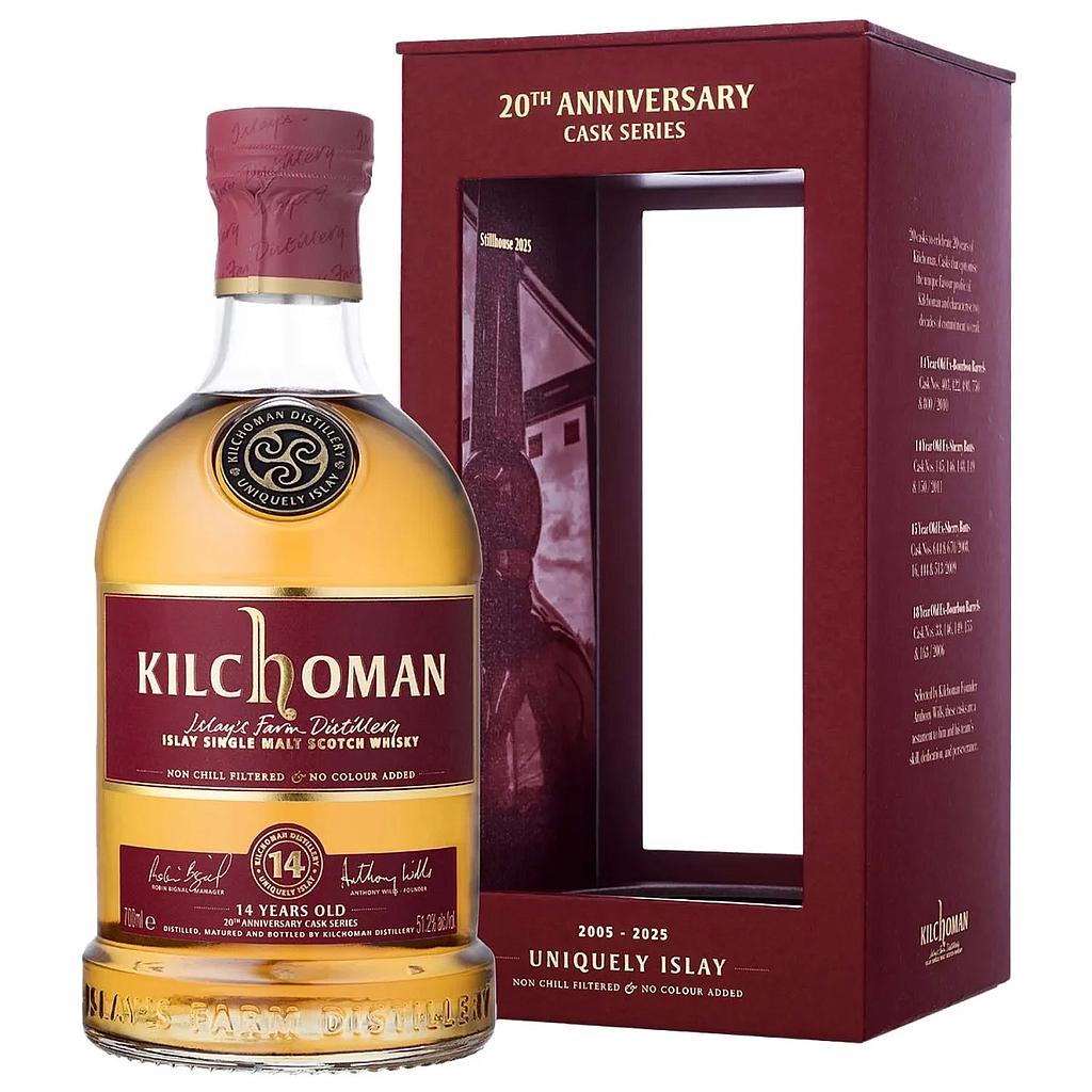 Kilchoman 14 Years Old - Bourbon Barrel - 20th Anniversary Cask Series - Islay Single Malt Scotch Whisky 51,2% Vol. 0,7l