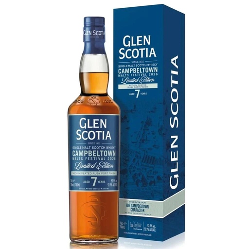 [P0000831] Glen Scotia - Campbeltown Festival Edition 2026 - 7 Years Old - Medium Peated Ruby Port Finish 53,9% Vol. 0,7l